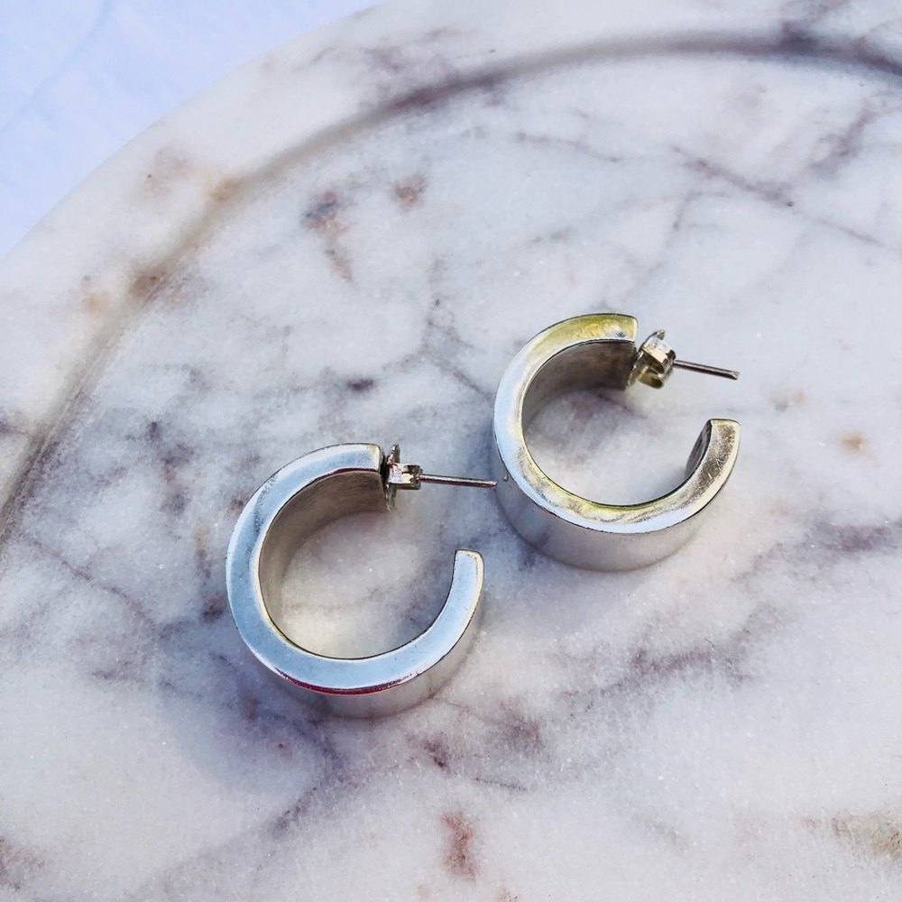 1” Sterling silver hoop earrings